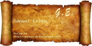Gansel Erika névjegykártya